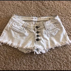 Bullhead Blue & White Stripped Jean Shorts